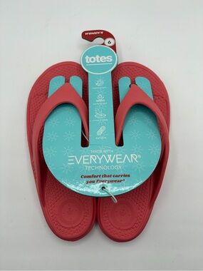Totes Women's Size 6 Watermelon Thong Sandals New With Tags Summer Comfortable